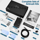 Slskbut Airbrush Kit with Air Compressor 4-Gear Adjustable, 32 PSI High Pressure Air Brush Set, Dual-Action Rechargeable Airbrush Spray Gun Set, Ideal for Painting, Cake Decor, Makeup, Nail Art, Model SLSKBUT