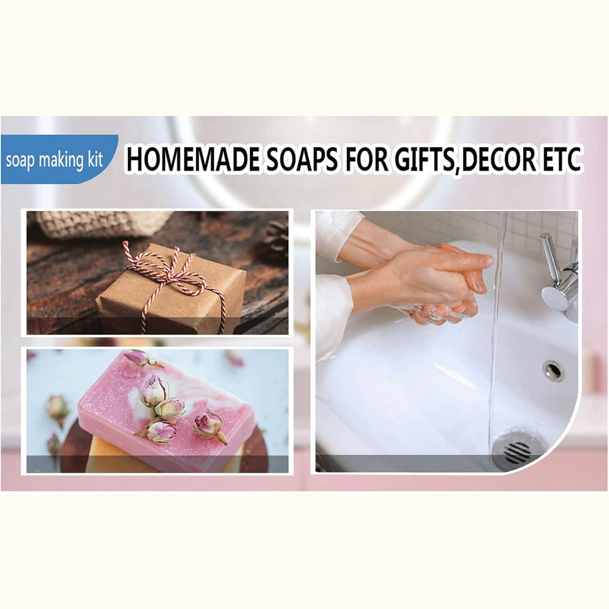 DIY Soap Making Supplies,Soap Making Kits For Soap Melter,4.4 Lb Soap Base,6 Essencial Oils,7 Dyestuffs Suitable,Silicone Loaf Molds Soap Cutters For Soap Making,Diy Parent-Child Games Soap Kits HSHIN