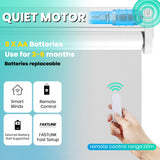 Allesin Motorized Roller Blinds with Remote Control for Windows, Blackout Smart Roller Shade, Battery Powered Electric Smart Blind for Home & Office(White,H72 x W35) Allesin