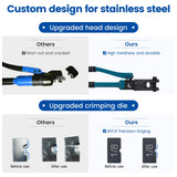 Muzata Upgraded Custom Cable Railing Crimping Tool Hydraulic Crimper Hydraulic Crimping Tool for 1/8" 5/32" 3/16" Stainless Steel Cable Railing Kit Wire Rope Swaging Kit with Wire Cutter CT01 Muzata