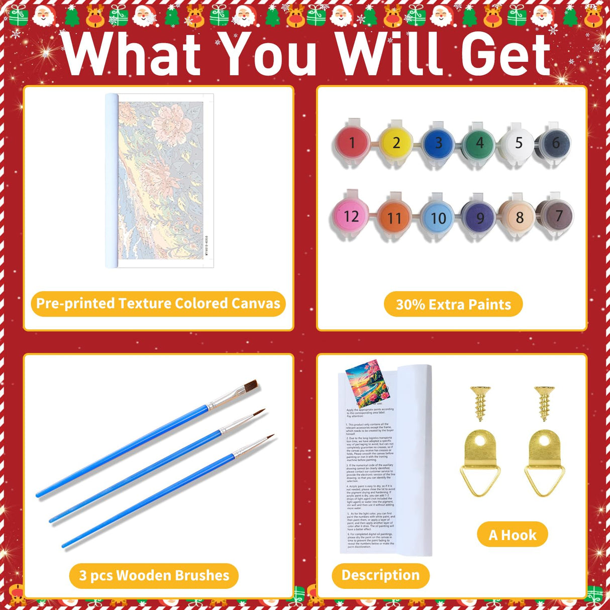 Christmas Paint by Numbers for Adult, Snowman Paint by Numbers Kit for Adults Beginners, DIY Christmas Acrylic Painting on Canvas for Home Wall Art Decor(16x20inch) Mandun