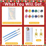 Christmas Paint by Numbers for Adult, Snowman Paint by Numbers Kit for Adults Beginners, DIY Christmas Acrylic Painting on Canvas for Home Wall Art Decor(16x20inch) Mandun