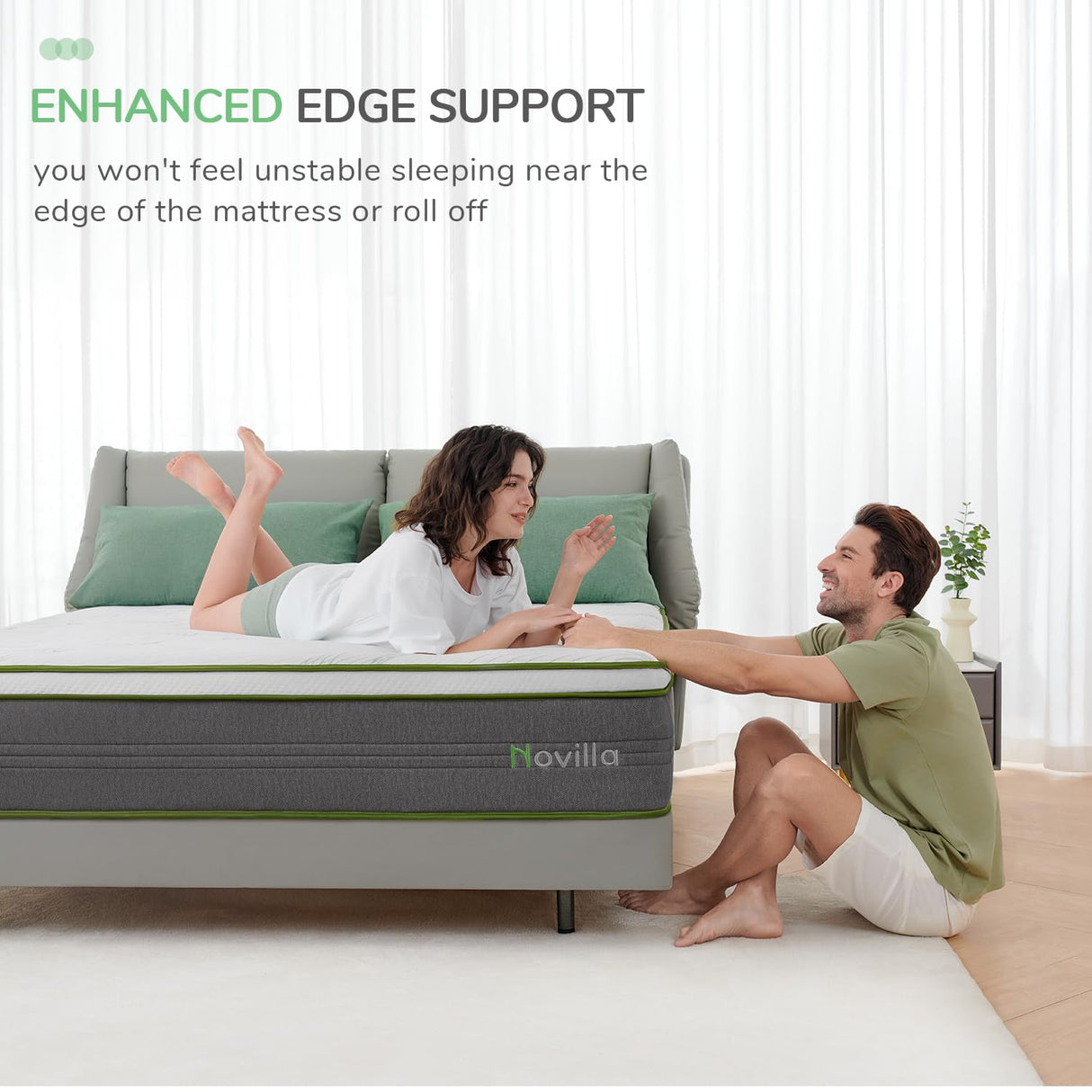 Novilla King Size Mattress, 10 Inch Hybrid Mattress in a Box with Individually Wrapped Pocket Coils & Memory Foam, Supportive & Pressure Relief, Breathable Mattresses King,Medium Firm, vigour Novilla