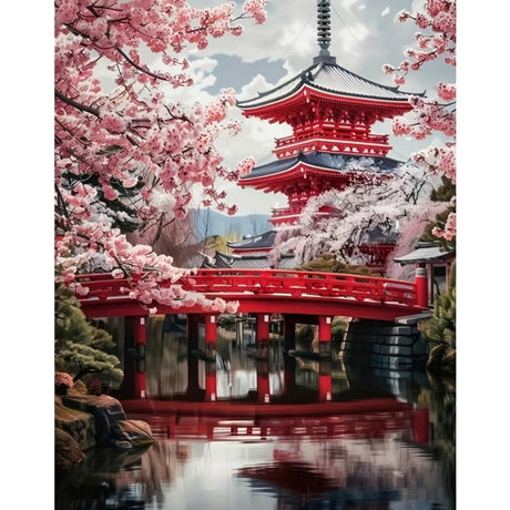 KTHOFCY 5D DIY Diamond Painting Kits for Adults, Cherry Blossoms Flower Full Drill Embroidery Cross Stitch Crystal Rhinestone Paintings Pictures Arts Wall Decor Painting Dots Kits 11.8X15.7 inch KTHOFCY