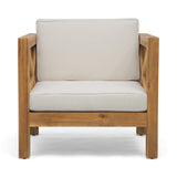 Christopher Knight Home Brava Outdoor Acacia Wood 11 Seater Sectional Patio Sofa Furniture Chat Conversation Sets with Cushions and Coffee Table, 28 "W x 30.25 "D x 26.5 "H, Teak + Beige Christopher Knight Home