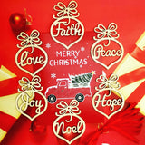 48 Pack Hollow Wood Letter Ornaments for Church Party Christmas Tree, Wedding Favor, Birthday Decoration Alove Ditto