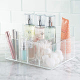 iDesign 5 Compartment Plastic Bathroom Storage Organizer, The Clarity Collection – 9.88” x 6.88” x 4”, Clear InterDesign