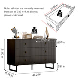 Chrangmay Modern Chest of Drawers with 6 Drawers,Deep Drawers,Clothes Organizer,Large Storage Cabinet for Living Room, Bedroom,Hallway,with Anti-Tipping Device,Black Chrangmay