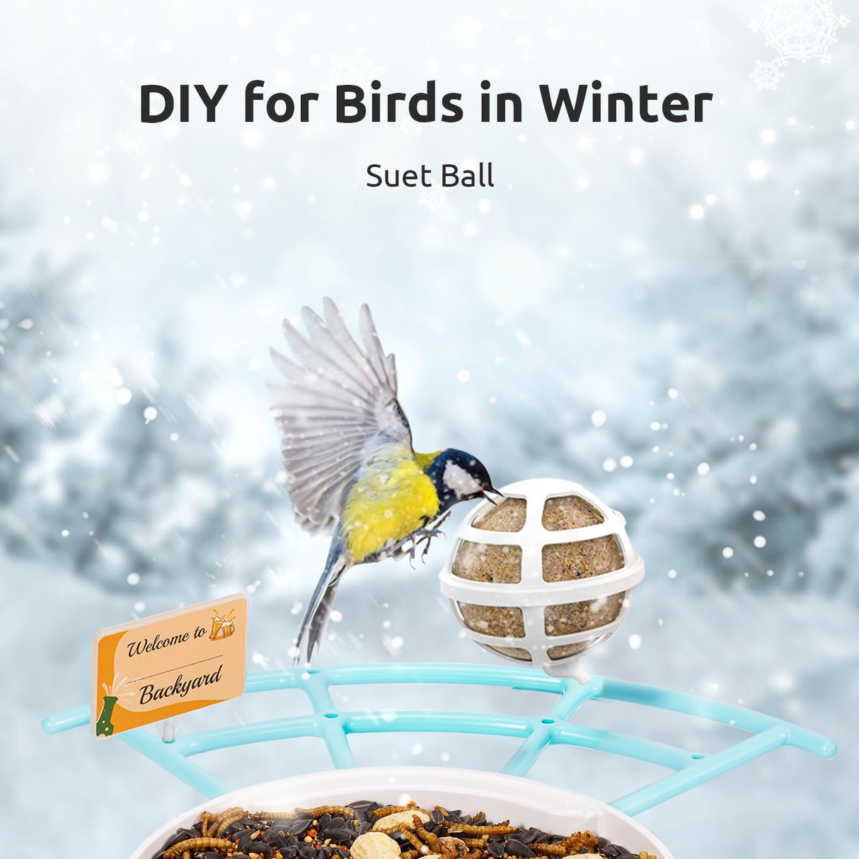 NETVUE Birdfy Pro - Bird Feeder with Camera, Wider Perch DIY Add-ons, Hummingbird Feeder, Suet Ball, Jelly Feeder, Auto Capture Bird Videos & Motion NETVUE
