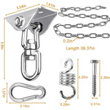 weiatas Hammock Chair Hanging Hardware Kit with Chain and Spring, Heavy Duty Porch Swing Hanger, 360 Swivel Ceiling Hooks for Punching Bag,Gym (Screw) weiatas
