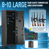 6-8 Gun Safe for Rifles and Pistols, Long Rifle Safe for Home Defense with Quick Access Digital Keypad, Dual Alarm System & Removable Shelves, Long Gun Cabinet for Shotguns – Unassembled Version Yiosotne