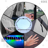 Gardenature 12FT Trampoline Tent for Kids(Tent Only),Fit for 8 Straight Poles Round Trampoline,Trampolien Shade Cover with LED Light,Outdoor Trampolien Accessories Canopy,Anti-Tear,Camping,Gray Gardenature