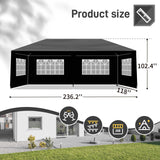 SEALAMB Black Party Canopy Tent 10x20FT with 6 Removable Waterproof Sidewalls, Outdoor Large Canopy Tent Paito Gazebo Party Tent Wedding Tents for Backyard SEALAMB