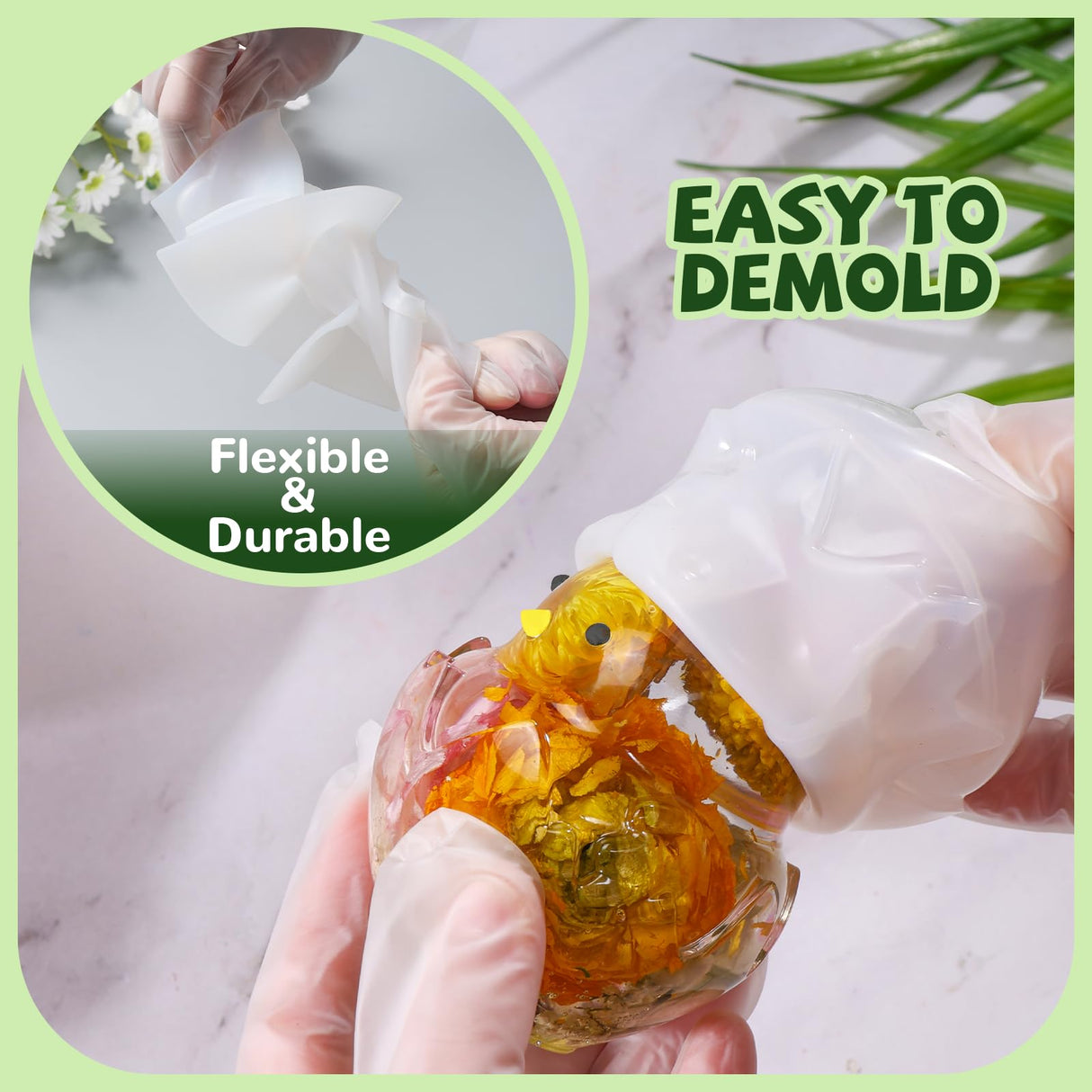 LET’S Resin 3pcs Animal Resin Molds, Large 3D Chicken & Duck Resin Molds Silicone, Flexible Effortless Demoldable Epoxy Molds for Resin Casting, Soap, Candle, Flowers Preservation, Chicken Decor LET'S RESIN