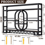 3-Tiers 47in Wine Rack Wall Mounted with LED Light, Floating Bar Shelves for Liquor Bottles Metal Industrial Display Shelf for Home Kitchen Bar Cafe Decoration, No Assembly Required Boshen