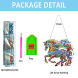 Nivvey DIY Hanging Diamond Art Pendant Kit Horse, Special Diamonds Painting Ornament Kit Animal, Acrylic Board Gem Craft Kit for Window Suncatcher, Box Package,9.6x8.6inch Nivvey