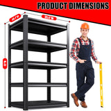 ZZXCBB Garage Shelving Heavy Duty, Adjustable 5-Tier Garage Shelves,3000LBS Metal Storage Shelves,Shelving Unit and Utility Storage Rack for Basement,Easy Assembly,Black 72''H x 35.4''W x 15.7''D ZZXCBB