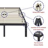 ZIYOO Full Size Bed Frame 14 Inches High 3 Inches Wide Wood Slats with 3500 Pounds Support for Foam Mattress, No Box Spring Needed, Underbed Storage Space,Easy Assembly, Noise Free ZIYOO