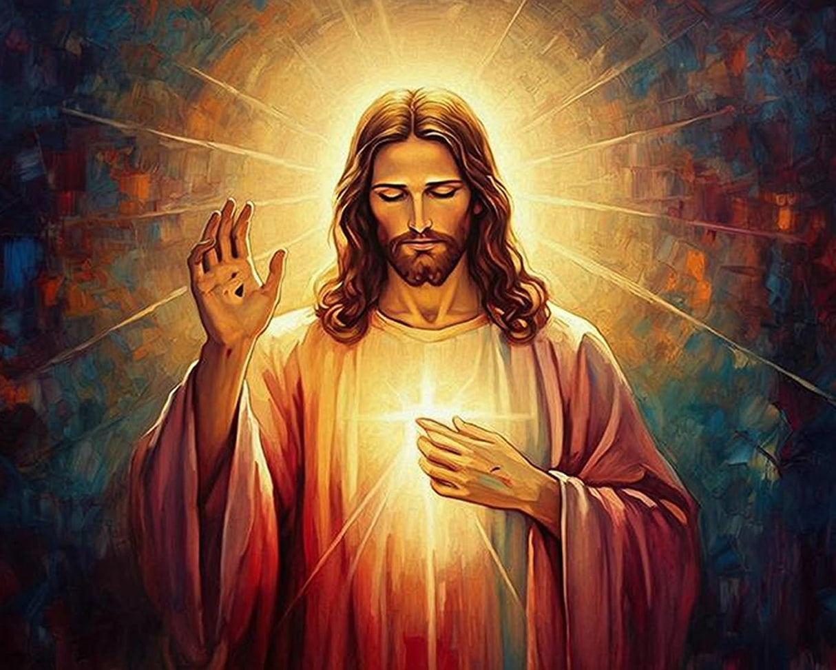 TUMOVO Painting by Number Kit for Adults, Divine Mercy Paint by Numbers, Jesus Adults' Paint-by-Number Kits, Christianity Adult Paints by Number Kits, 16X20 Inch Frameless Paints by Numbers TUMOVO