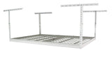 SafeRacks 4x6 Overhead Garage Storage Rack - Height Adjustable Steel Overhead Storage Rack - 500 Pound Weight Capacity (White, 24"-45") SafeRacks
