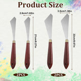 4Pcs Painting Knife Set Stainless Steel Palette Knife Color Mixing Scraper Painting Art Spatula with Wood Handle for Oil Canvas Acrylic Paintings Supplies Trinkrittey