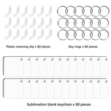 LaiHiulaan 240Pcs Sublimation Keychain Blanks Square Bulk Products Double Sides 80 MDF Sublimation Keychains Blank with 160 Rings and Clips Heat Transfer Sublimation Key Chain for DIY Craft LaiHiulaan