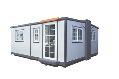 Zolyndo Portable Prefabricated tiny home 15x20ft, Mobile Expandable Plastic Prefab House for Hotel, Booth, Office, Guard House, Shop, Villa, Warehouse, Workshop - WoodArtSupply