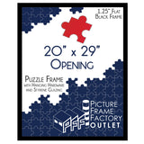 PictureFrameFactoryOutlet 20x29 Puzzle Frame - Showcase Your Artwork and Puzzles with Elegance and Security - 1.25" Black MDF Frame, Hanging Hardware, and Protective Plexi Glass Included PictureFrameFactoryOutlet