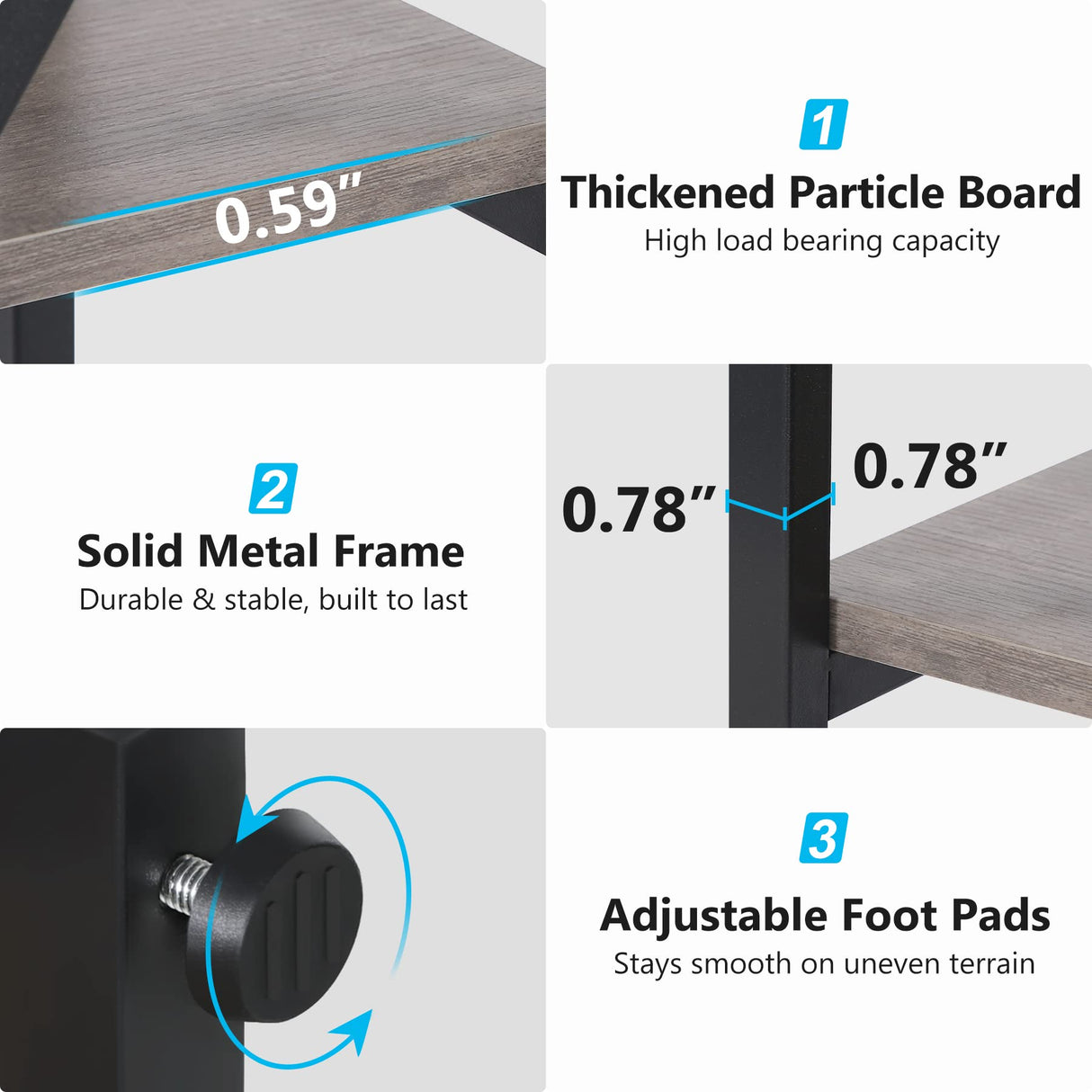 Industrial 5-Tier Etagere Bookcase by Tribesigns in Vintage Grey - Stylish Storage Solution for Home & Office Tribesigns