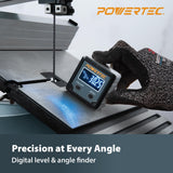 POWERTEC 71828 Table Saw Angle Gauge, Digital Angle Finder Protractor, Digital Level Box, 1 Pack, Digital Angle Gauge for Woodworking, Table Saw, Miter Saw POWERTEC