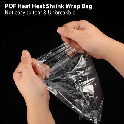 100 Pieces Heat Shrink Wrap Bags 10 x 14 Inch Clear Odorless Heat Shrink Film Wrap POF Heat Shrink Wrap for Bottles, DIY Handmade Crafts, Shoes Dust-Proof Packaging