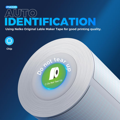 Nelko Label Maker Machine with Tape, PM220 Bluetooth Label Printer, 2 Inch Portable Thermal Printer for Small Business, Address, Logo, Clothing, Sticker Printer for Phones & PC, 1 Count, White Nelko