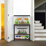 ZSLTLDU 20 Gallon Aquarium Stand, 20 Gallon Fish Tank Stand, 29.5" L x 15.7" W x 30.7" H Metal Frame Reptile Tank Stand, Fish Tank Table Stand for Accessories Storage ZSLTLDU