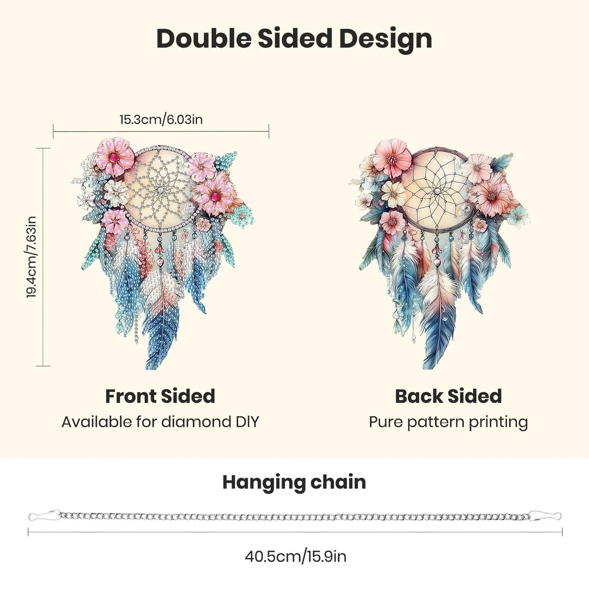 Hanging Diamond Art Kits for Adults Beginners, Dreamcatcher Diamond Painting Pendant Kit, DIY Acrylic 5D Special Shaped Crystal Diamond Gem Art Painting Hanging Ornament for Home Wall Decor and Gift Genius maker