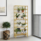 CAPHAUS 5-Tier Adjustable Bamboo Storage Shelf - Multifunctional Organiser for Home & Garden CAPHAUS