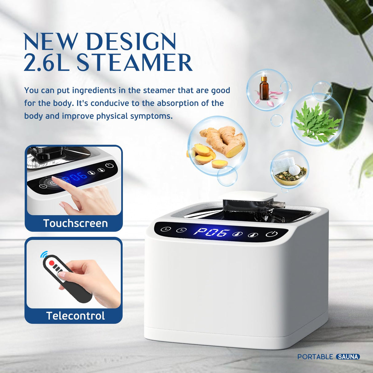 TATDOL Portable Home Steam Sauna Box, Full Size Personal Thicken 600D Sauna Tent Kit for Spa, Indoor Sauna Relaxation with 2.6L & 1000 Watt Steam Generator, Remote Control, Chair, Mat, Foot Rest TATDOL