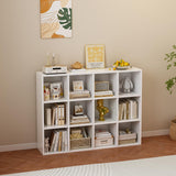 OSCHF 12-Cube Storage Shelf Bookcase - Wooden 3-Tier Floor Standing Open Bookshelf for Home and Office, Display Cabinet, Warm White OSCHF