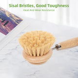 Bamboo Scrub Brush 3 Pcs Replacement Head, Natural Soft Kitchen Dish Brush with Handle Sisal Plant Veggie Brush Multi-Purpose Dish Scrubber Brush Special Kitchen Utensils ANTYA