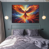 QEOPGNE Fire Bird Phoenix Rising Wall Art Fantasy Phoenix Poster Canvas Art Prints for Bedroom Office Living Room Pictures Paintings Cool Phoenix Wall Decor for Mens Women Unframed 12x18inch(30x45cm) QEOPGNE