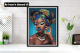 Bimkole DIY 5D Diamond Painting Kits African Customs Exotic Women, Full Drill Rhinestone Embroidery Set by Number Kits Paint with Diamonds Cross Stitch Home Wall Decor 12x16in Bimkole