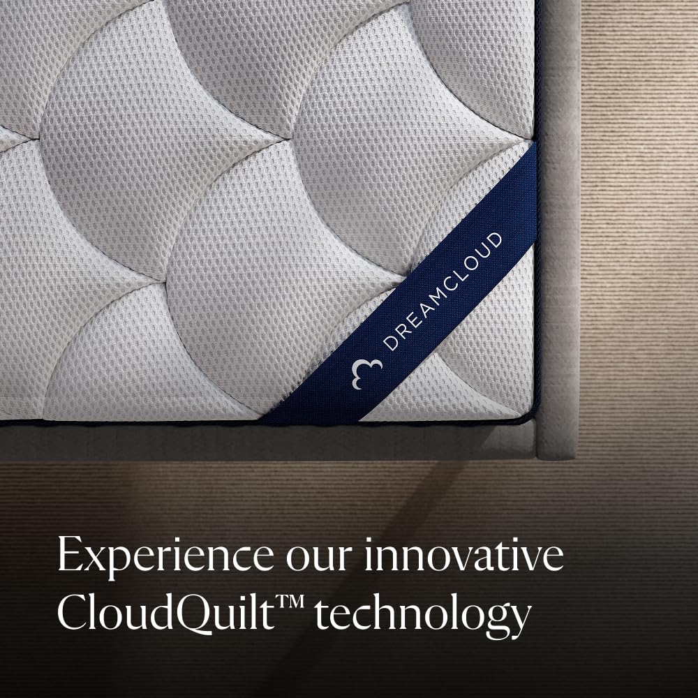 DreamCloud Classic 12" King Mattress - Luxury Hybrid Gel Memory Foam - 365 Night Trial - Fiberglass Free - Forever Warranty - Mattress in a Box - CertiPUR-US Certified DreamCloud