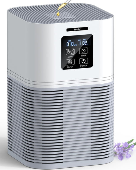 VEWIOR Air Purifiers for Home, HEPA Air Purifiers for Large Room up to 600 sq.ft, H13 True HEPA Air Filter with Fragrance Sponge 6 Timers Quiet Air Cleaner for Pet Dander Wildfire VEWIOR