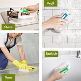 Amazer Scrub Brush for Cleaning Comfort Grip Shower Scrubber Flexible Stiff Bristles with Handle Heavy Duty Cleaner Brush for Tub Sink Carpet Floor - Pack of 2 (Blue+Green) Amazer