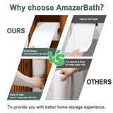 AmazerBath Bamboo Toilet Paper Holder with Storage, Bathroom Toilet Paper Storage Cabinet, Small Bathroom Storage Cabinet for Small Spaces, Slim Bathroom Storage Cabinet, 33x7.3x6.5 Inches, Brown AmazerBath