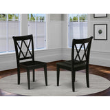 East West Furniture CLC-BLK-W Clarksville Dining Chairs - Double Cross Back Wooden Seat Chairs, Set of 2, Black East West Furniture