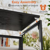 SOROGRA Small Folding Desk 31.5 Inch, Foldable Computer Desks with LED Lights and Monitor Stand, Work Portable Table for Bedroom Home Office, Black SOROGRA