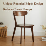 Hymus 100% Solid Oak Wood Dining Room Chairs - Practical Kitchen Chairs for Dining Room, Kitchen, Living Room (4, Walnut) Hymus