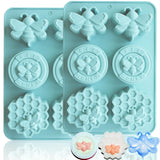 2Pcs Bee Silicone Molds Honeybee Silicone Mold for Making Homemade Soap, Lotion Bar, Jello, Bath Bomb, Beeswax, Candle BZIDII