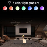 MOUMON Modern Coffee Table with Lights & Glass Tabletop, Living Room Coffee Table with 2 Drawers, Central Table with Storage, White (55.1”W x 31.5”D x 11.8”H) MOUMON