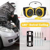 EP Retractable Extension Cord Reel,75 Feet 14 AWG/3C SJTOW Heavy Duty Power Cord,10 AMP Circuit Breaker, 3-Lighted Triple Outlets,Ceiling or Wall Mount Use Indoor/Outdoor, Yellow EP